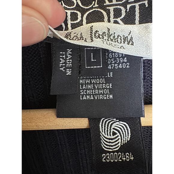 Escada Sport Blue Argyle Cardigan New Wool Women's Sweater, Size L - Picture 4 of 6